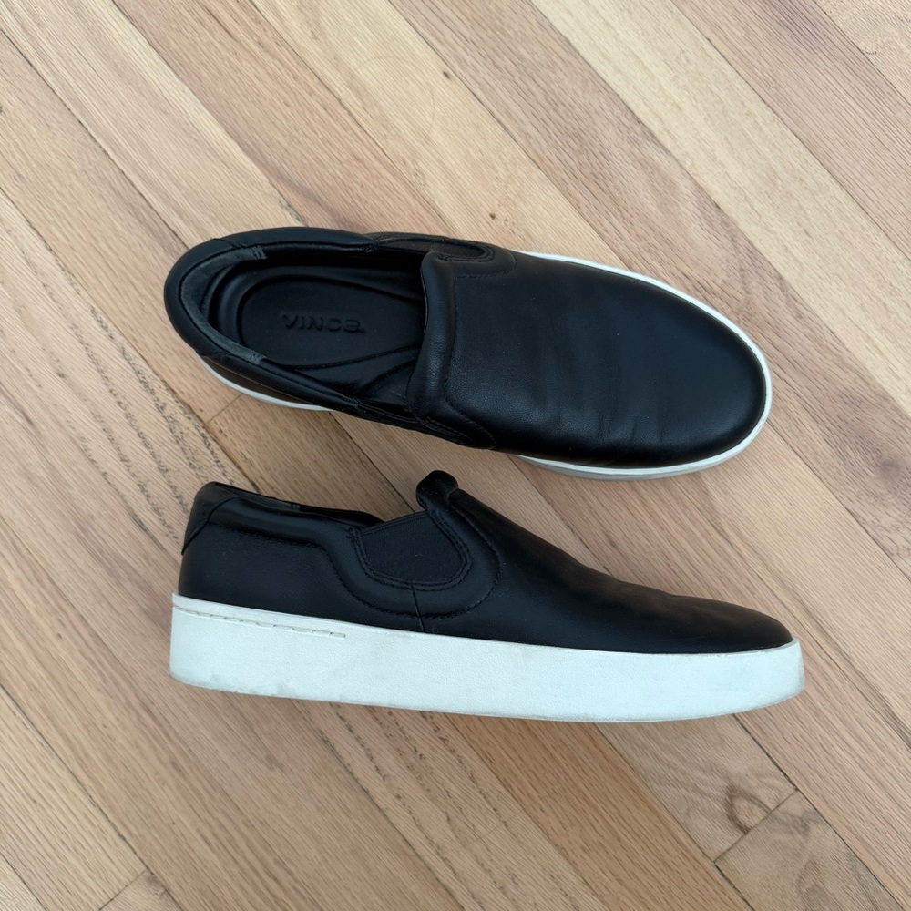 VINCE Black Slip-On Sneakers
